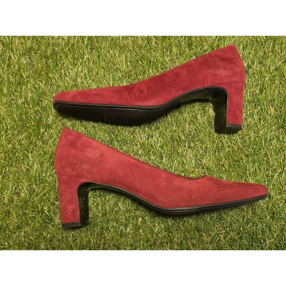 Vintage Easy Spirit ESFAWN Red Apple Suede Anti Gravity Heels Size 6 1/2 NIB - Picture 4 of 16